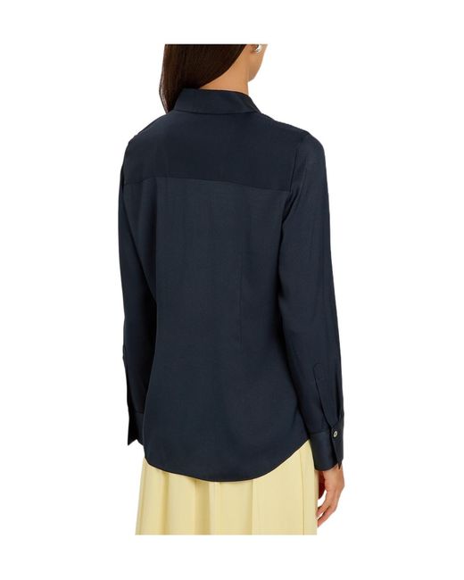 Vince Blue Silk-Blend Shirt