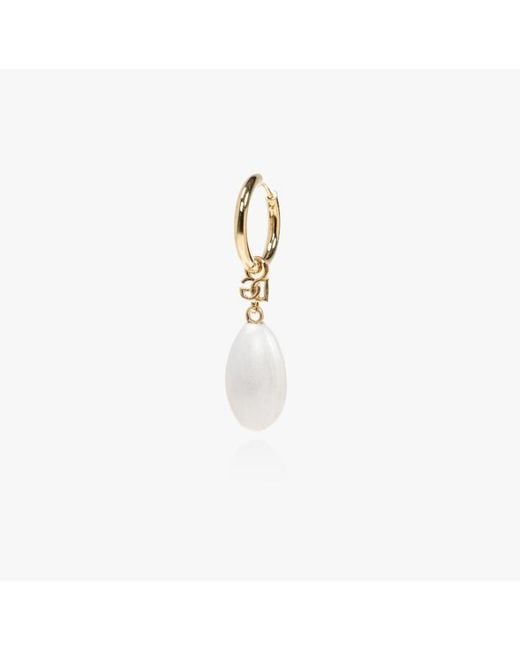 Dolce & Gabbana White Pendant Single Earring for men
