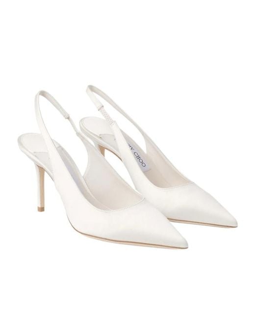 Jimmy Choo White Love Sling Back 85 Pumps