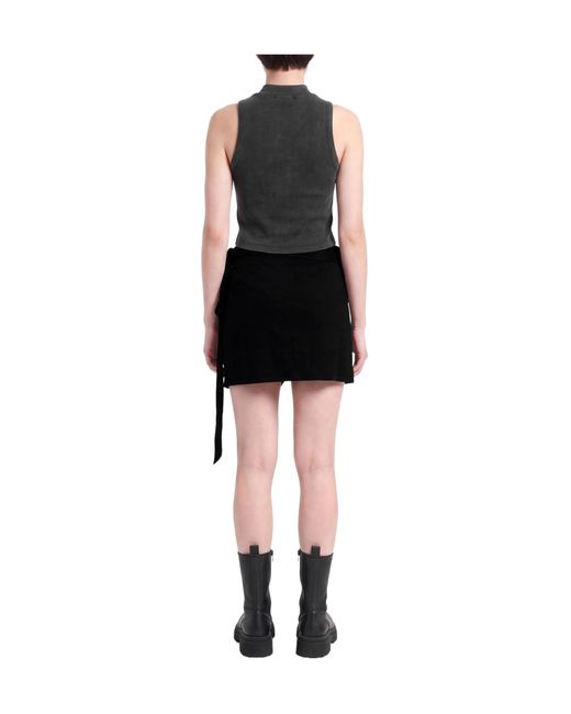 Isabel Marant Black Solid-Colored Irregular Wrap Skirt