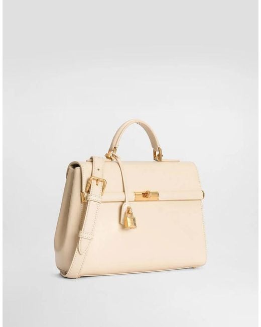 Dolce & Gabbana Natural Marlene Foldover Top Handbag