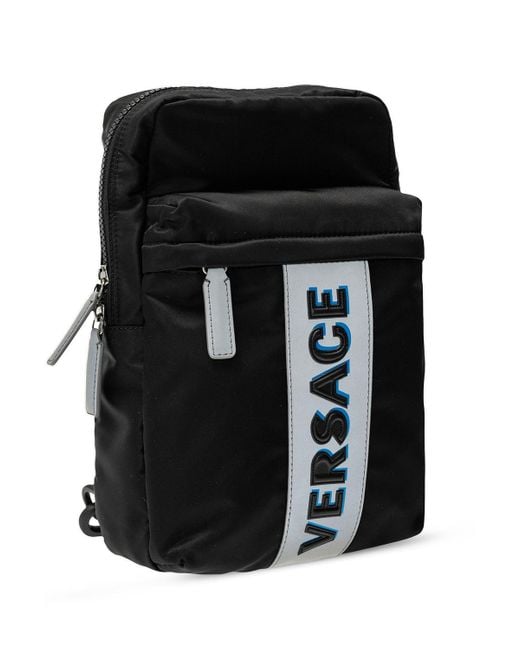 Versace Black Logo Backpack for men