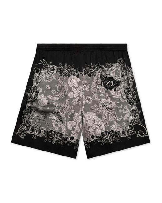 Acne Gray Pattern Printed Bunny Shorts for men
