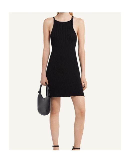 Courreges Black Courrèges Buckle Rib Knit Drss