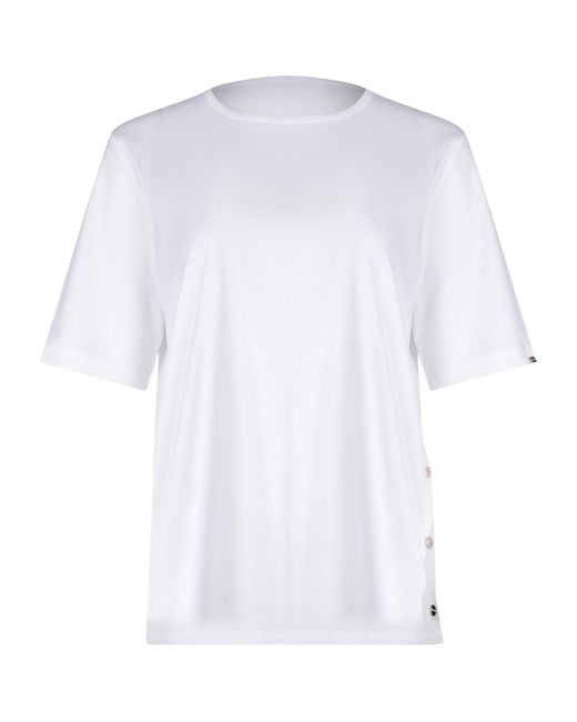 Herno White Button Detail T-Shirt