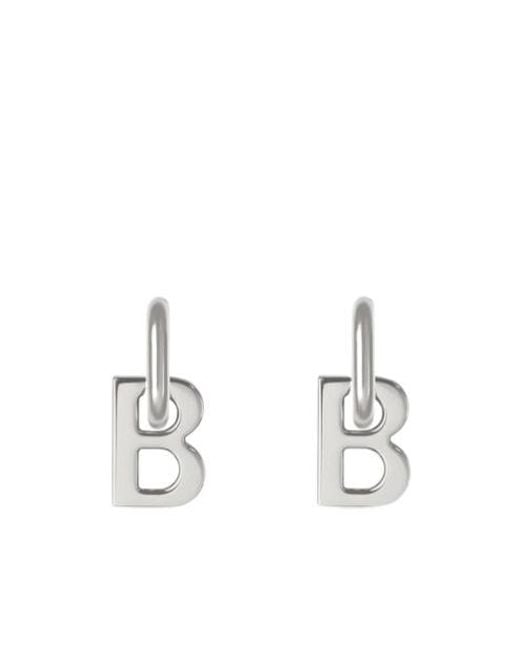 Balenciaga White B Chain Xs Earrings