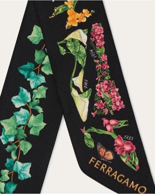 Ferragamo White Eden Shoes Print Bandeau Scarf