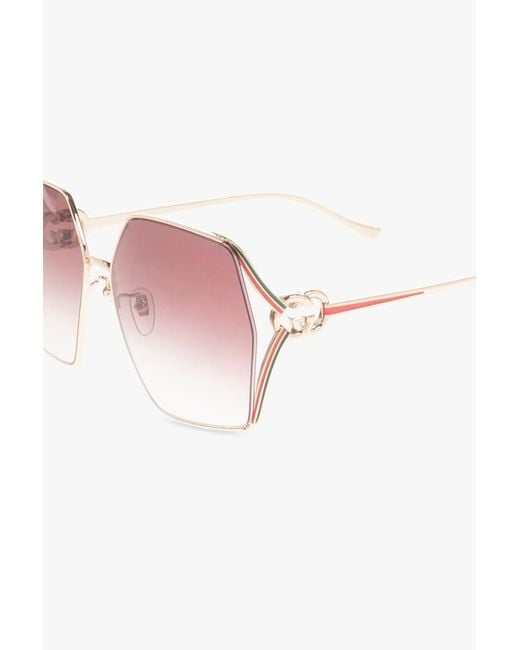 Gucci Pink Oversized-Frame Tinted Sunglasses