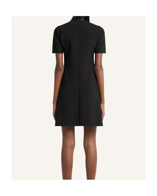 Courreges Black Vinyl-Collar A-Line Mini Dress