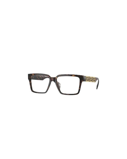 Versace White Tortoiseshell-Effect Square-Frame Glasses for men