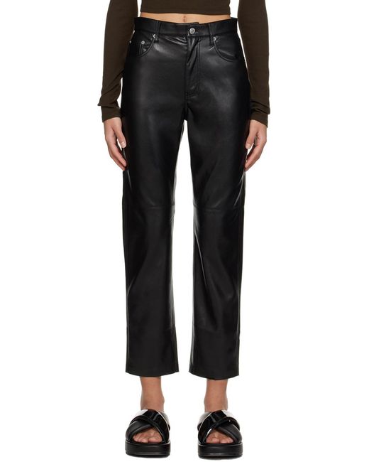 Nanushka Black High-Rise Straight-Leg Pants