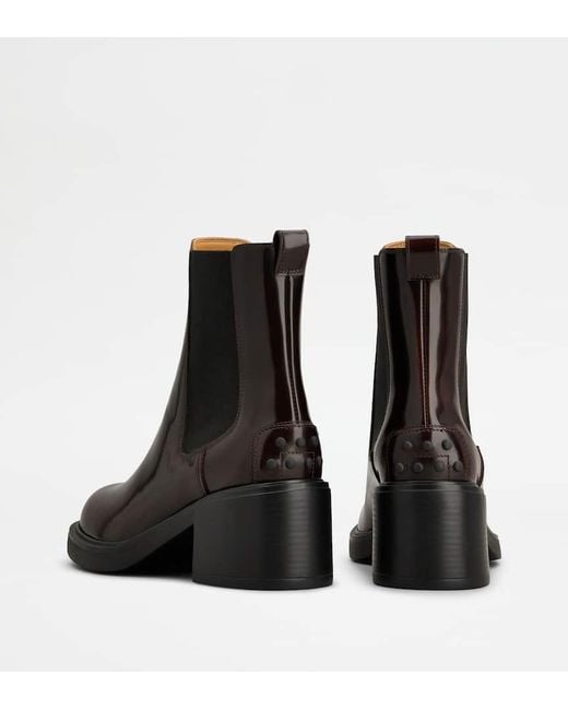 Tod's Black Block Heel Chelsea Boots