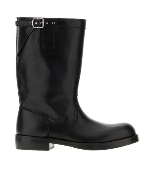 Dries Van Noten Brown Round Toe Buckled Detailed Boots for men