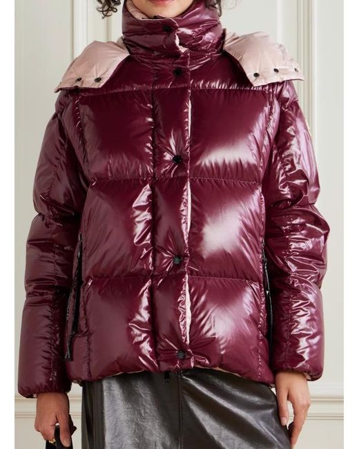 Moncler Purple Parana Hooded Short Down Jacket