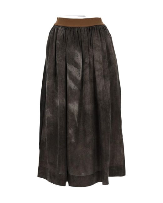 Uma Wang Blue Steel Washed-Effect Cupro Gillian Midi Skirt