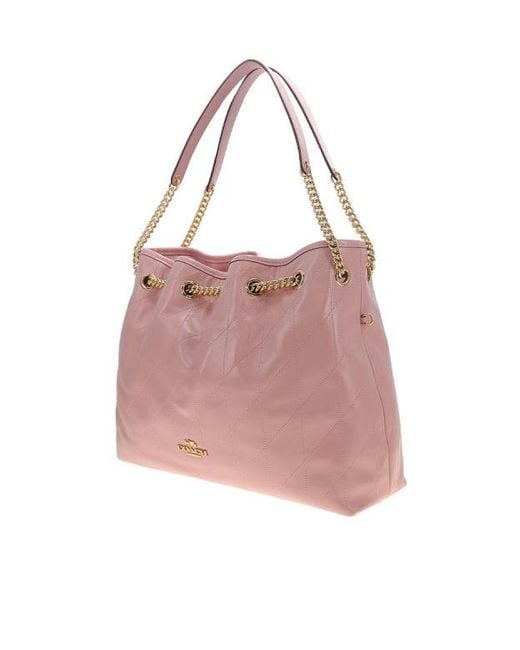 COACH Pink Evelyn Shoulder Bag With Quilting
