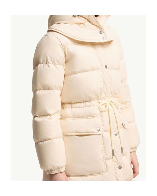 Moncler Natural Pic Hooded Long Down Jacket