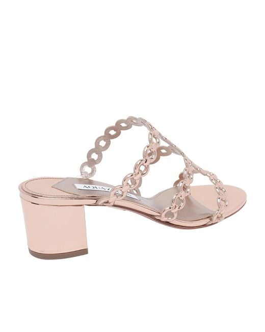 Aquazzura Pink Open-Toe High-Heeled Sandals