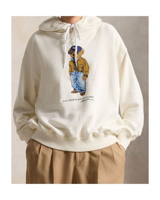 Polo Ralph Lauren White Polo Bear Hoodie
