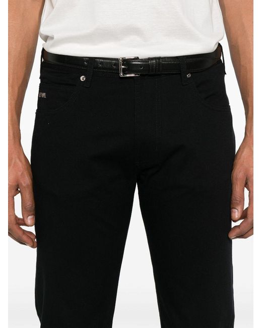 Emporio Armani Black Slim Denim Cotton Jeans for men