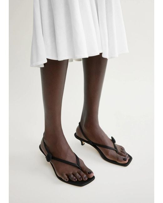 Totême  Black Square-Toe High-Heeled Sandals