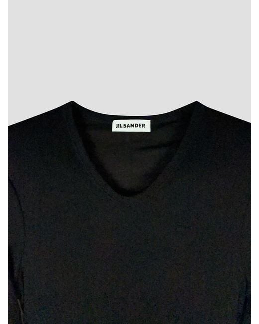 Jil Sander Black Round Neck Dress