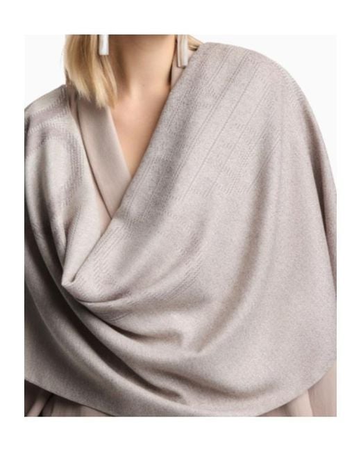 Emporio Armani Natural Logo Jacquard Scarf