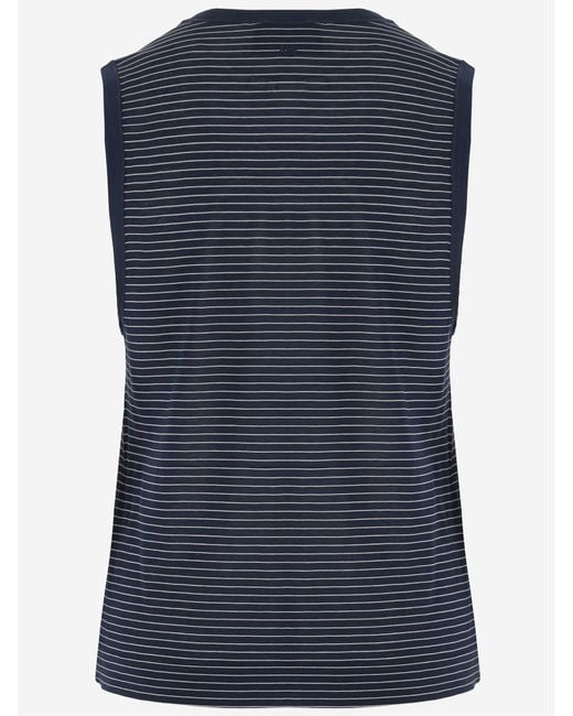 AMI Blue Ami Striped Sleeveless Top