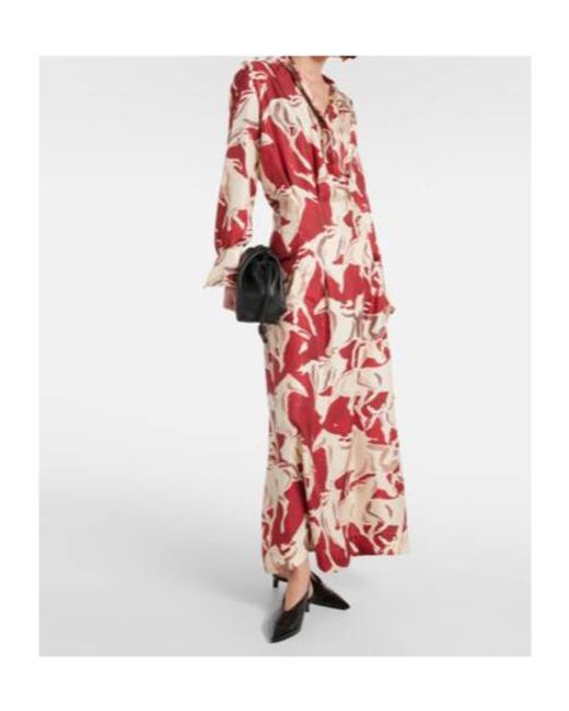 Altuzarra Red Felicia Printed Silk Maxi Dress