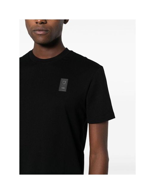 Ferragamo Black Logo Patch Crewneck T-Shirt for men