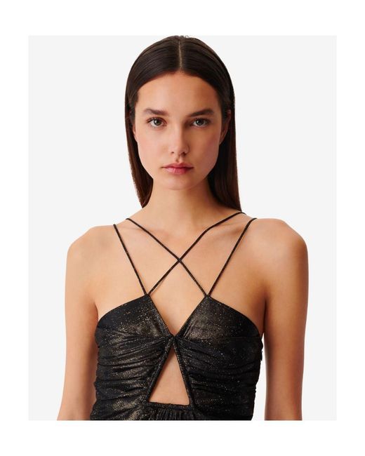 IRO Black Nikki Crossover-Strap Mini Dress