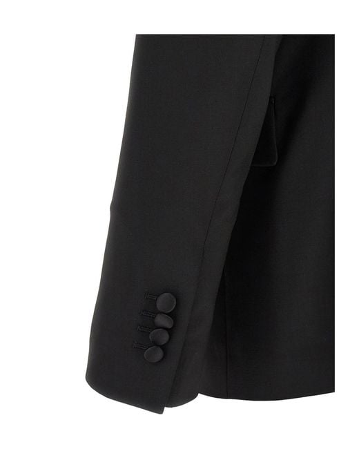 Lardini Black Double-Breasted Blazer, Straight-Leg Suit Trousers for men