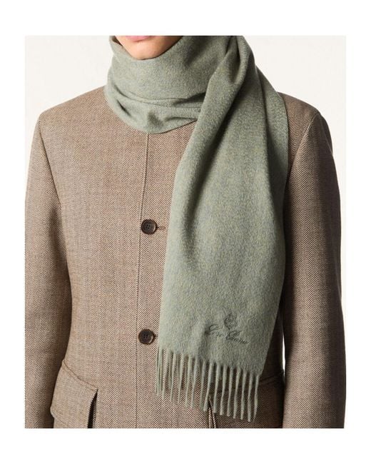 Loro Piana Green Grande Unita Scarf for men