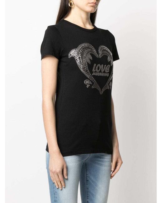 Moschino Black Logo Printed Short Sleeved T-Shirt