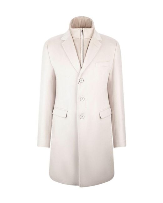 Herno White Cashmere Coat for men