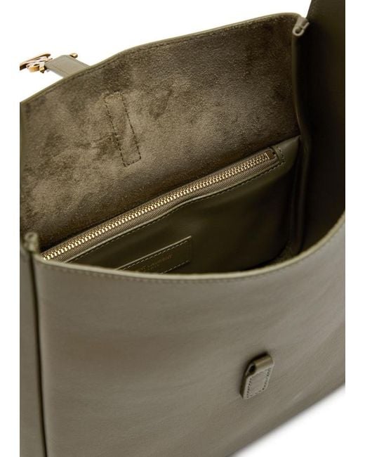 Saint Laurent Green Le 5 À 7 Small Leather Hobo Bag