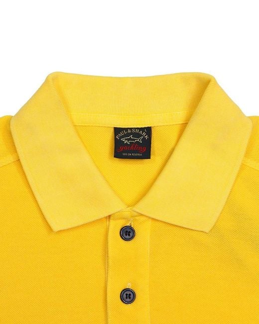 Paul & Shark Yellow Logo Embroidered Polo Shirt for men