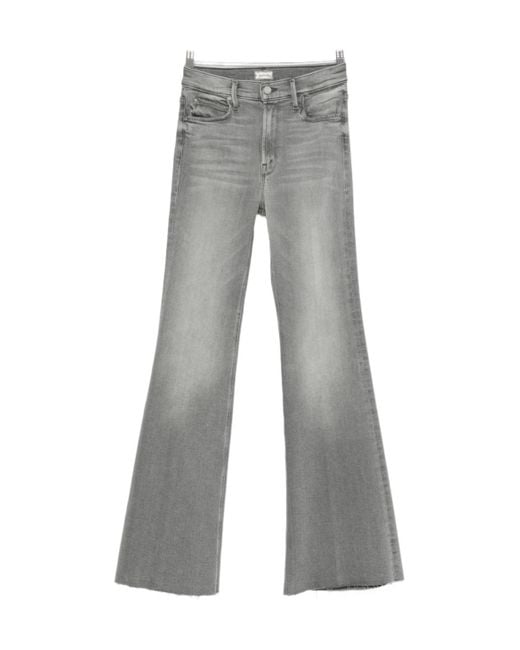 Mother Gray Waistband Denim Trousers