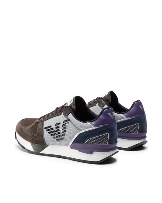 Emporio Armani Gray Logo Sports Shoes for men