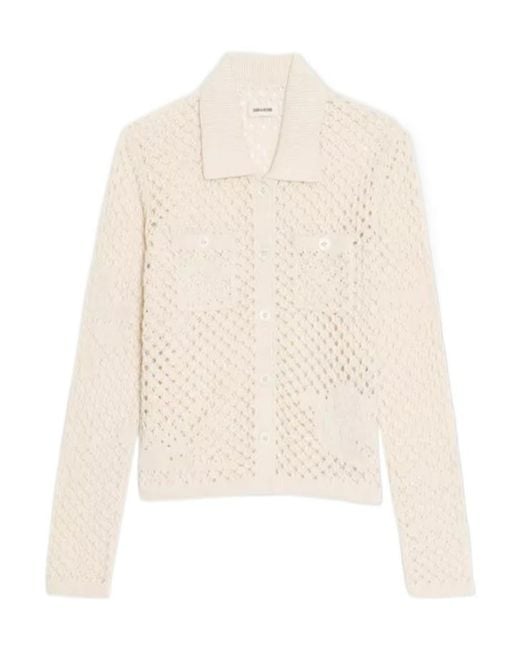 Zadig & Voltaire White Voltyz Openwork Cardigan