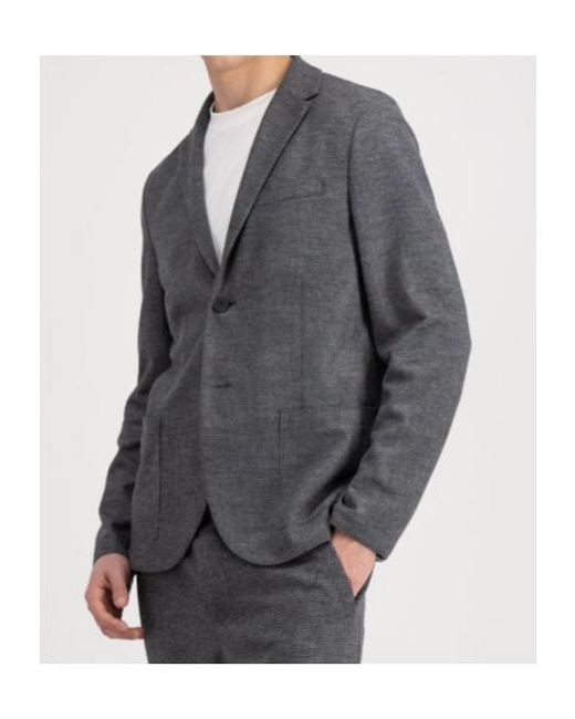 Harris Wharf London Gray Blazer Vitale Barberis Houndstooth for men