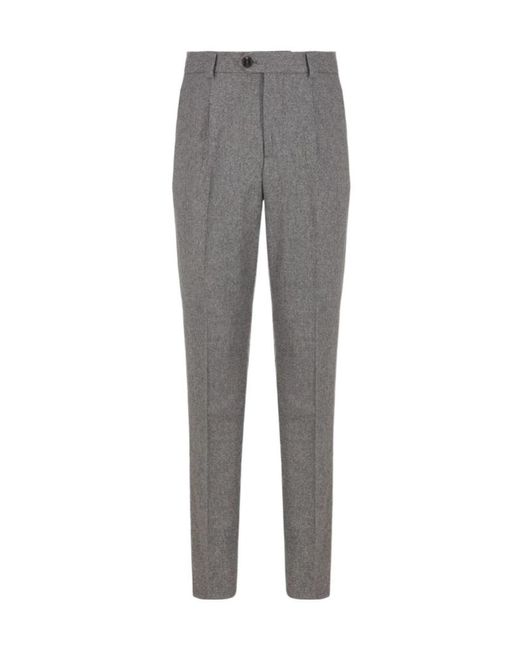 Brunello Cucinelli Gray Belt Loops Slacks for men
