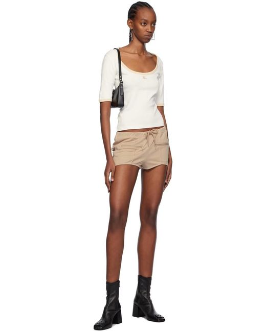 Courreges Brown Drawstring Mini Shorts