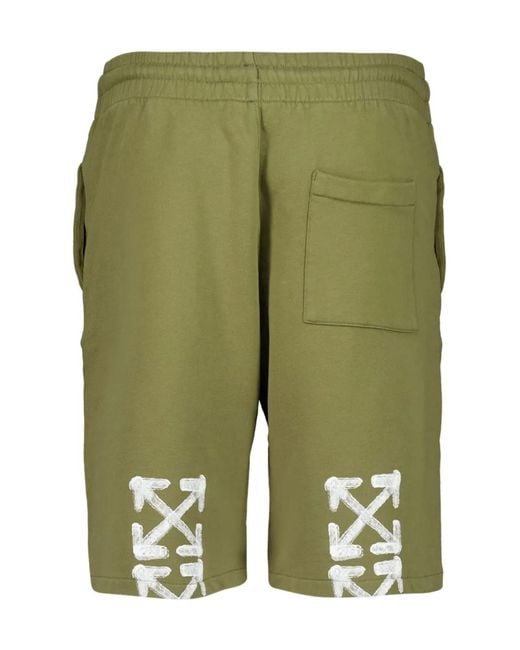 Off-White c/o Virgil Abloh Green Spray Arrow Track Shorts for men