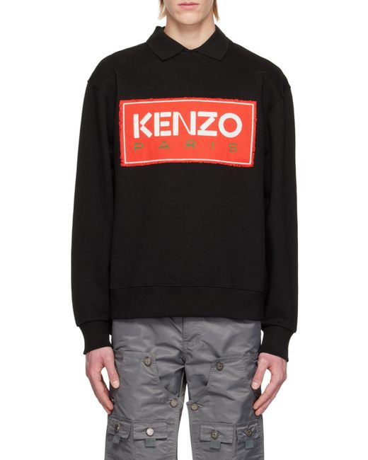 KENZO Blue Logo Printed Crewneck Sweatshirt for men