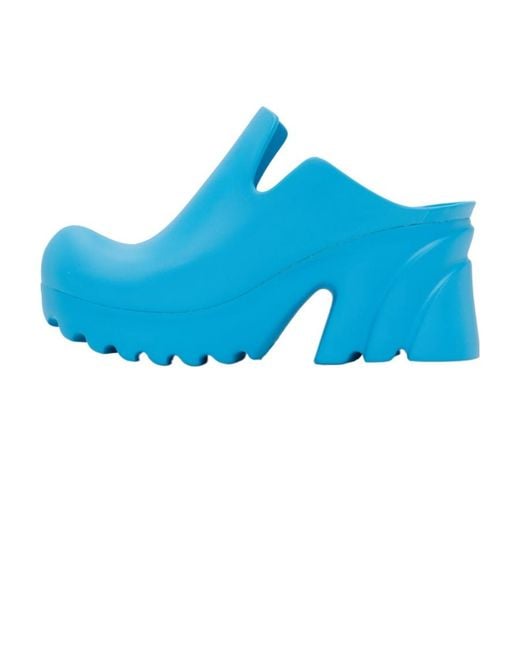 Bottega Veneta Blue High-Heeled Muller Shoes