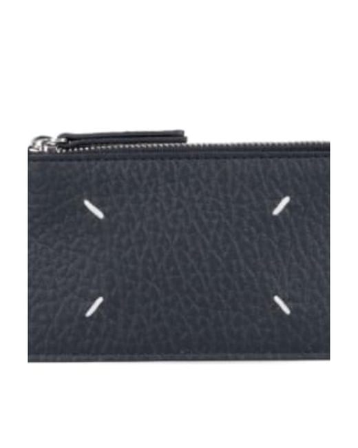 Maison Margiela Blue Four-Stitch Detailed Coin Purse