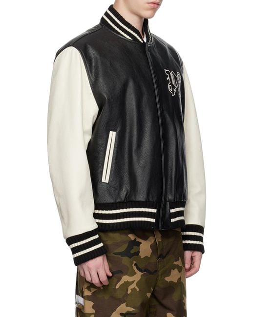 Palm Angels Black Pa Monogram Bomber Jacket for men