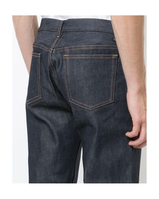 A.P.C. Blue Low-Rise Straight Leg Jeans for men