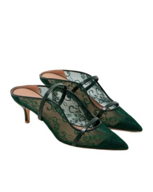 Malone Souliers Green X Nojoud Alrumaihi Maureen Leather-Strap Mules